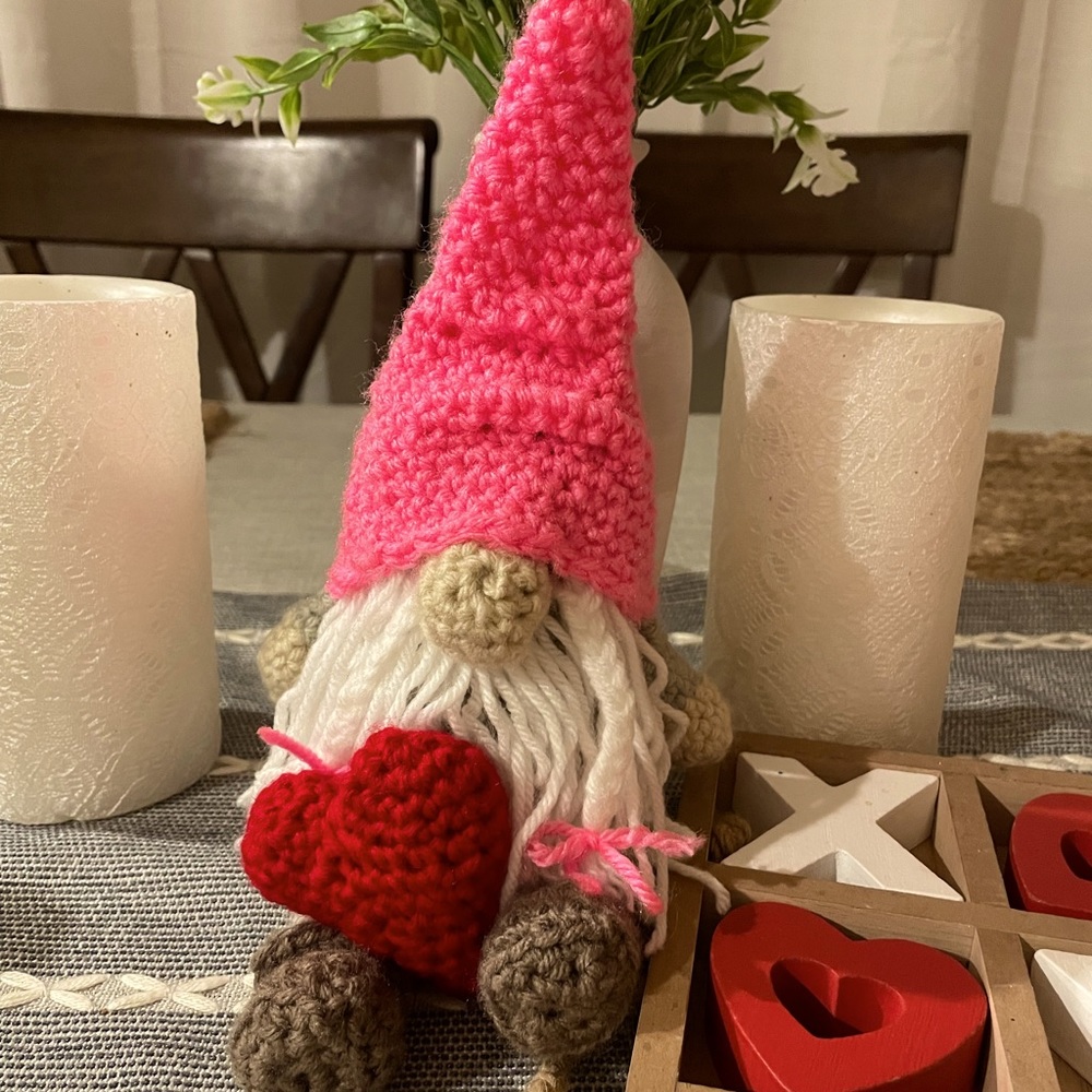 Love Gnome crochet amigurumi plush